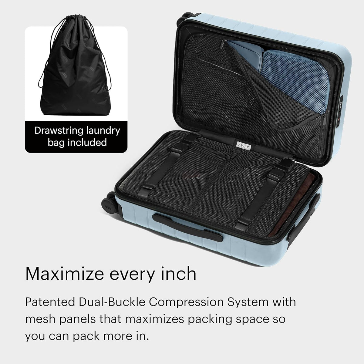 Bigger Carry-On Luggage - 23-Inch Lightweight Hardside Suitcase with 360° Spinner Wheels, Interior Compression System, TSA-Approved Lock - Sea Green