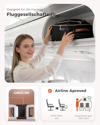 Underseat Carry On Luggage Airline Approved – 16-inch Softside Spinner Suitcase with 360° Wheels, Lightweight Overnight Weekender Bag for Women & Men, Business & Weekend Travel