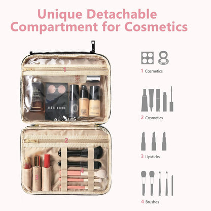 Detachable Travel Toiletry Bag for Women - Large Toiletry Bags for Traveling Women - Hanging Makeup Cosmetic Bag, Organizer for Travel Accessories Cruise Essential - Travel Size Toiletries
