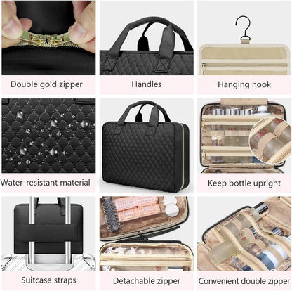 Detachable Travel Toiletry Bag for Women - Large Toiletry Bags for Traveling Women - Hanging Makeup Cosmetic Bag, Organizer for Travel Accessories Cruise Essential - Travel Size Toiletries