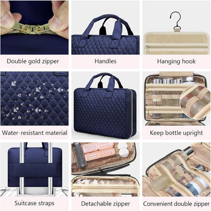 Detachable Travel Toiletry Bag for Women - Large Toiletry Bags for Traveling Women - Hanging Makeup Cosmetic Bag, Organizer for Travel Accessories Cruise Essential - Travel Size Toiletries