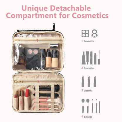 Detachable Travel Toiletry Bag for Women - Large Toiletry Bags for Traveling Women - Hanging Makeup Cosmetic Bag, Organizer for Travel Accessories Cruise Essential - Travel Size Toiletries