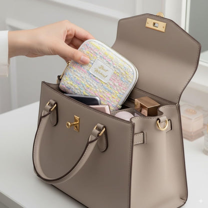Jewelry Organizer Case, Small Travel Velvet Pouch, Portable (Olive Green) | Soft Velvet Jewelry Case, 6 Individual Pockets, Anti Tangling, Anti Scratching, Gift Box Packaging, Travel And Gift Use