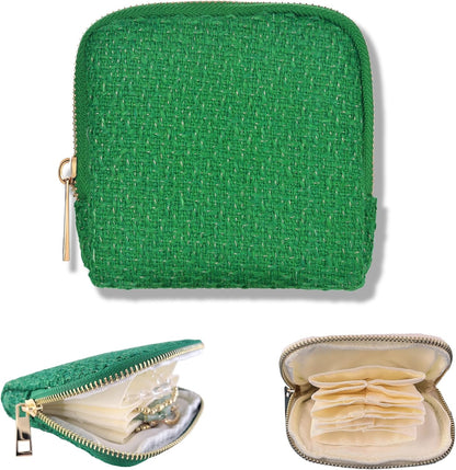 Jewelry Organizer Case, Small Travel Velvet Pouch, Portable (Olive Green) | Soft Velvet Jewelry Case, 6 Individual Pockets, Anti Tangling, Anti Scratching, Gift Box Packaging, Travel And Gift Use