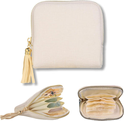 Jewelry Organizer Case, Small Travel Velvet Pouch, Portable (Olive Green) | Soft Velvet Jewelry Case, 6 Individual Pockets, Anti Tangling, Anti Scratching, Gift Box Packaging, Travel And Gift Use