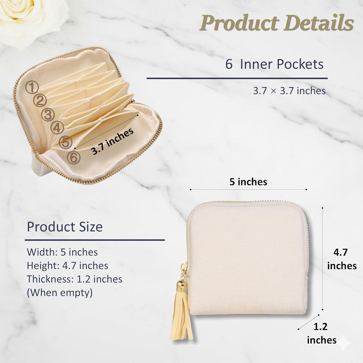 Jewelry Organizer Case, Small Travel Velvet Pouch, Portable (Olive Green) | Soft Velvet Jewelry Case, 6 Individual Pockets, Anti Tangling, Anti Scratching, Gift Box Packaging, Travel And Gift Use