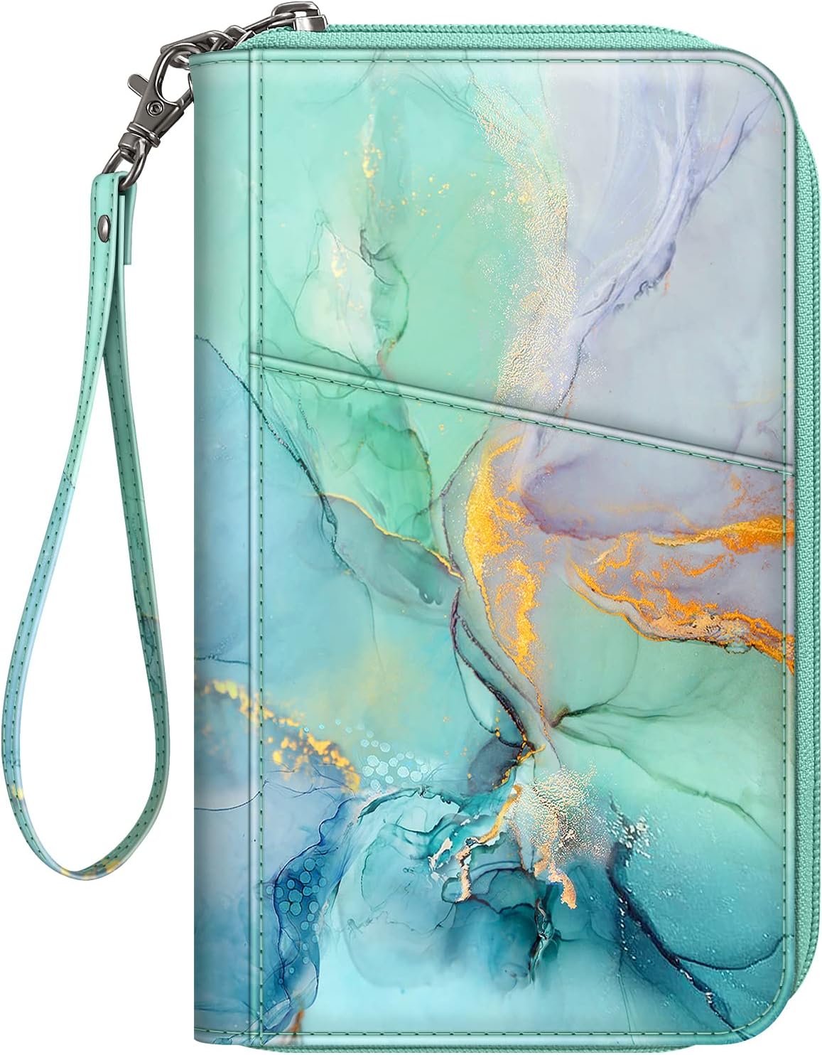 Family Passport Holder Wallet Travel Document Organizer Clutch Bag | RFID Blocking Credit Cards Case Cover for Women Men
