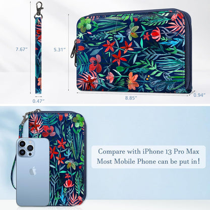 Family Passport Holder Wallet Travel Document Organizer Clutch Bag | RFID Blocking Credit Cards Case Cover for Women Men