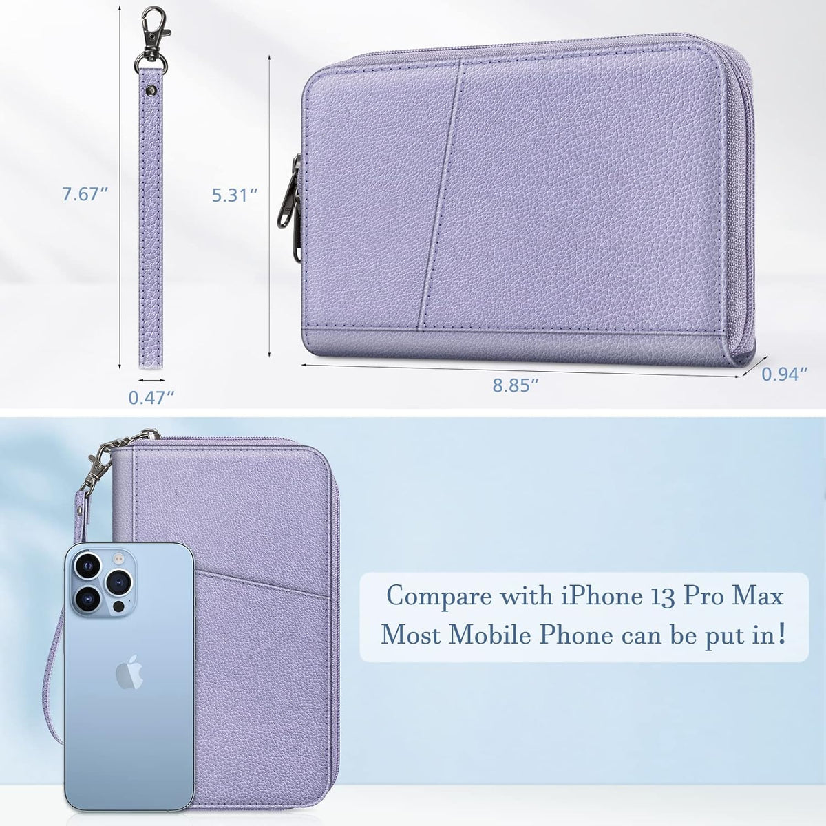 Family Passport Holder Wallet Travel Document Organizer Clutch Bag | RFID Blocking Credit Cards Case Cover for Women Men
