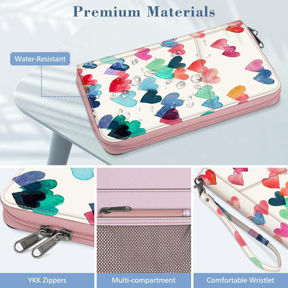 Family Passport Holder Wallet Travel Document Organizer Clutch Bag | RFID Blocking Credit Cards Case Cover for Women Men