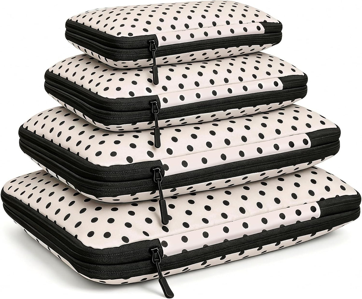 4 Set Compression Packing Cubes for Travel Essentials,Compressible Expandable Packing Cubes for Suitcase, Luggage Organizer Bags for Travel