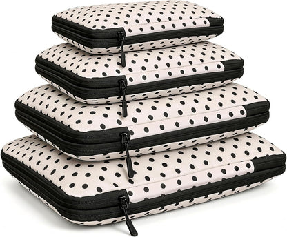 4 Set Compression Packing Cubes for Travel Essentials,Compressible Expandable Packing Cubes for Suitcase, Luggage Organizer Bags for Travel