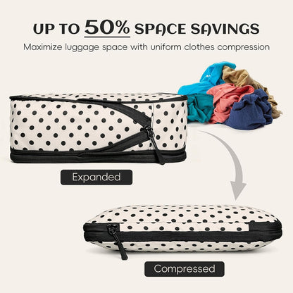 4 Set Compression Packing Cubes for Travel Essentials,Compressible Expandable Packing Cubes for Suitcase, Luggage Organizer Bags for Travel