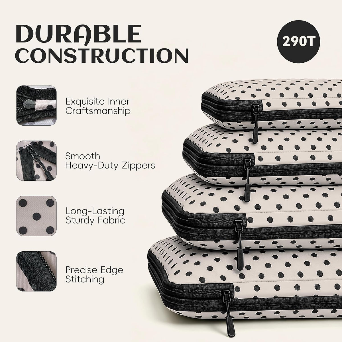 4 Set Compression Packing Cubes for Travel Essentials,Compressible Expandable Packing Cubes for Suitcase, Luggage Organizer Bags for Travel