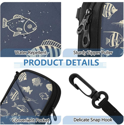 Fish Crab Family Passport Holder for Travel | Document Organizer with Detachable Strap Holds 5 Passports for Men Women, Portable Case for Vacation Trip