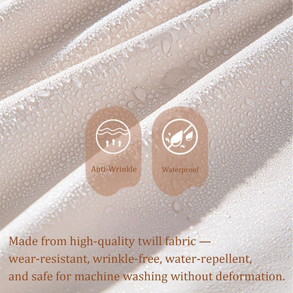Wardrobe Storage Bags with Self-Compressing Zipper Design, Travel Packing Cubes, Space Saving Clothes Storage Bags for Suitcase, Wardrobe, Business Trip (Beige,Travel Pack of 4)
