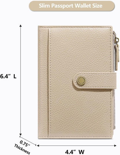 Slim RFID Blocking Passport Holder Wallet,PU Leather Travel Card Organizer,Lightweight Passport Case for Women Men (Black)