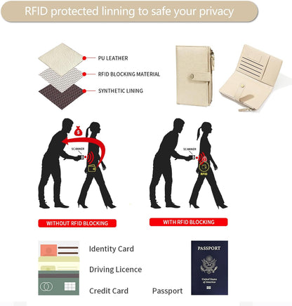 Slim RFID Blocking Passport Holder Wallet,PU Leather Travel Card Organizer,Lightweight Passport Case for Women Men (Black)