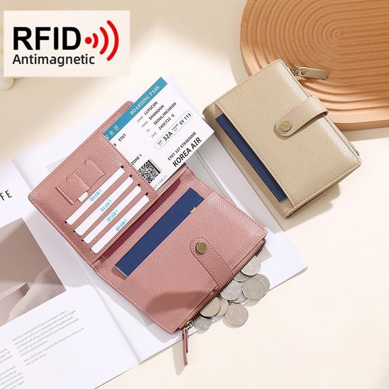 Slim RFID Blocking Passport Holder Wallet,PU Leather Travel Card Organizer,Lightweight Passport Case for Women Men (Black)
