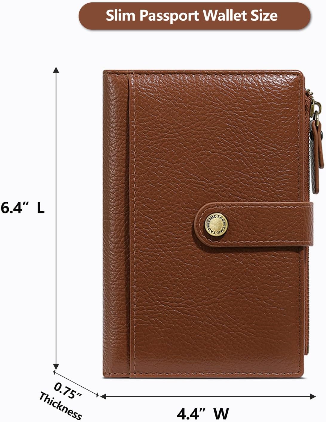 Slim RFID Blocking Passport Holder Wallet,PU Leather Travel Card Organizer,Lightweight Passport Case for Women Men (Black)