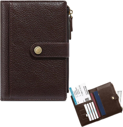 Slim RFID Blocking Passport Holder Wallet,PU Leather Travel Card Organizer,Lightweight Passport Case for Women Men (Black)
