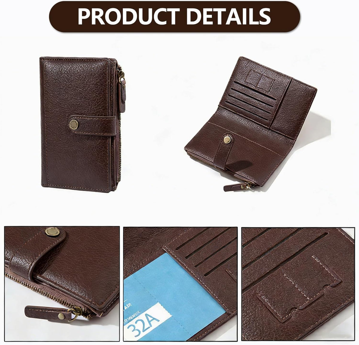 Slim RFID Blocking Passport Holder Wallet,PU Leather Travel Card Organizer,Lightweight Passport Case for Women Men (Black)