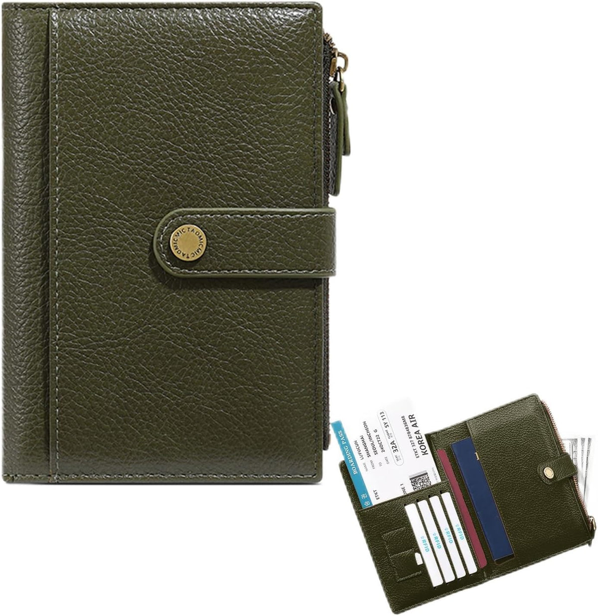 Slim RFID Blocking Passport Holder Wallet,PU Leather Travel Card Organizer,Lightweight Passport Case for Women Men (Black)