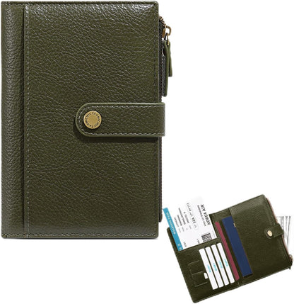 Slim RFID Blocking Passport Holder Wallet,PU Leather Travel Card Organizer,Lightweight Passport Case for Women Men (Black)