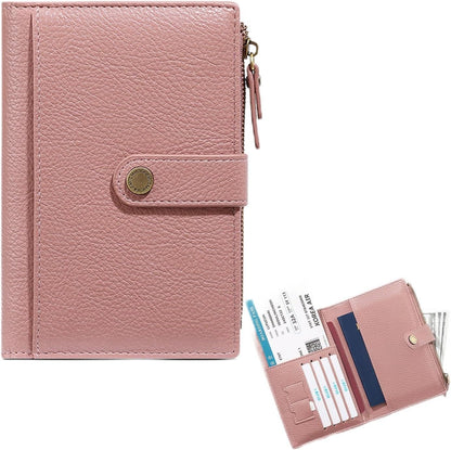 Slim RFID Blocking Passport Holder Wallet,PU Leather Travel Card Organizer,Lightweight Passport Case for Women Men (Black)