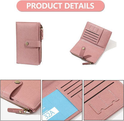 Slim RFID Blocking Passport Holder Wallet,PU Leather Travel Card Organizer,Lightweight Passport Case for Women Men (Black)