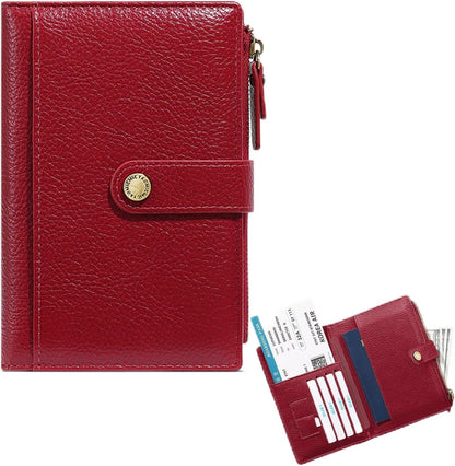 Slim RFID Blocking Passport Holder Wallet,PU Leather Travel Card Organizer,Lightweight Passport Case for Women Men (Black)
