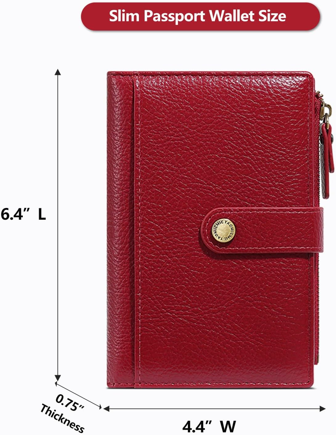 Slim RFID Blocking Passport Holder Wallet,PU Leather Travel Card Organizer,Lightweight Passport Case for Women Men (Black)