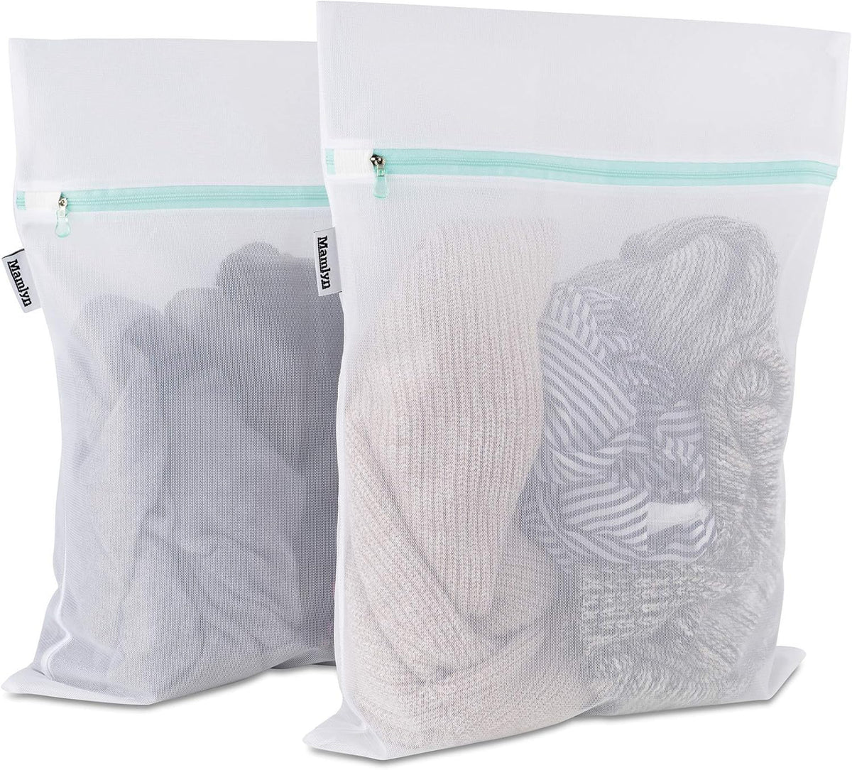 Mesh Laundry Bag for Delicates, Wash Bags for Underwear and Lingerie, Makeup Organizer Bag (1 Medium, 1 Small)