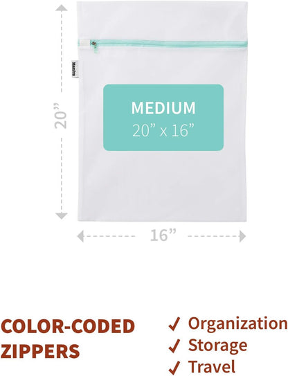 Mesh Laundry Bag for Delicates, Wash Bags for Underwear and Lingerie, Makeup Organizer Bag (1 Medium, 1 Small)