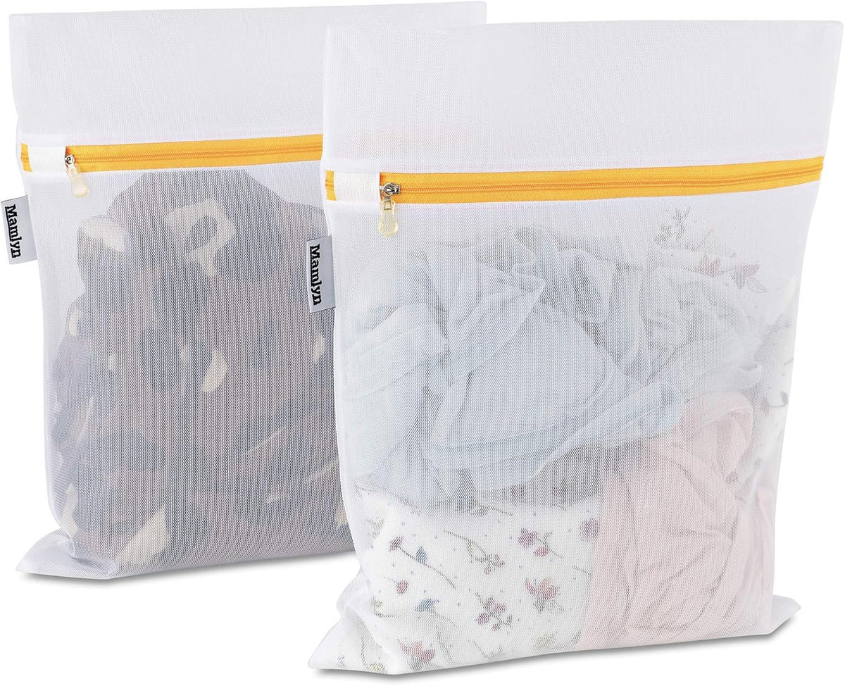 Mesh Laundry Bag for Delicates, Wash Bags for Underwear and Lingerie, Makeup Organizer Bag (1 Medium, 1 Small)