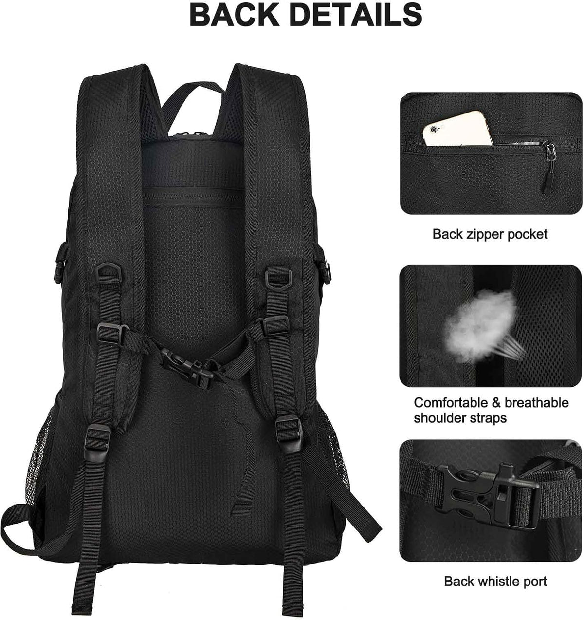 Goloni 45L Hiking Backpack Lightweight Foldable, Waterproof Camping Backpack with Rain Cover & Hiking Pole Mat Carrying System, Ergonomic Water Resistant Daypack for Trekking Travel Men Women Rose
