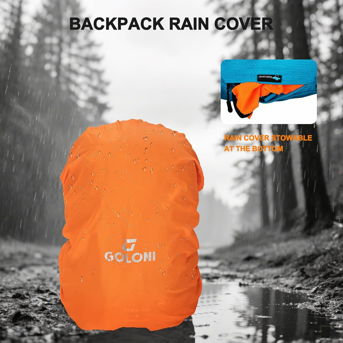 Goloni 45L Hiking Backpack Lightweight Foldable, Waterproof Camping Backpack with Rain Cover & Hiking Pole Mat Carrying System, Ergonomic Water Resistant Daypack for Trekking Travel Men Women Rose