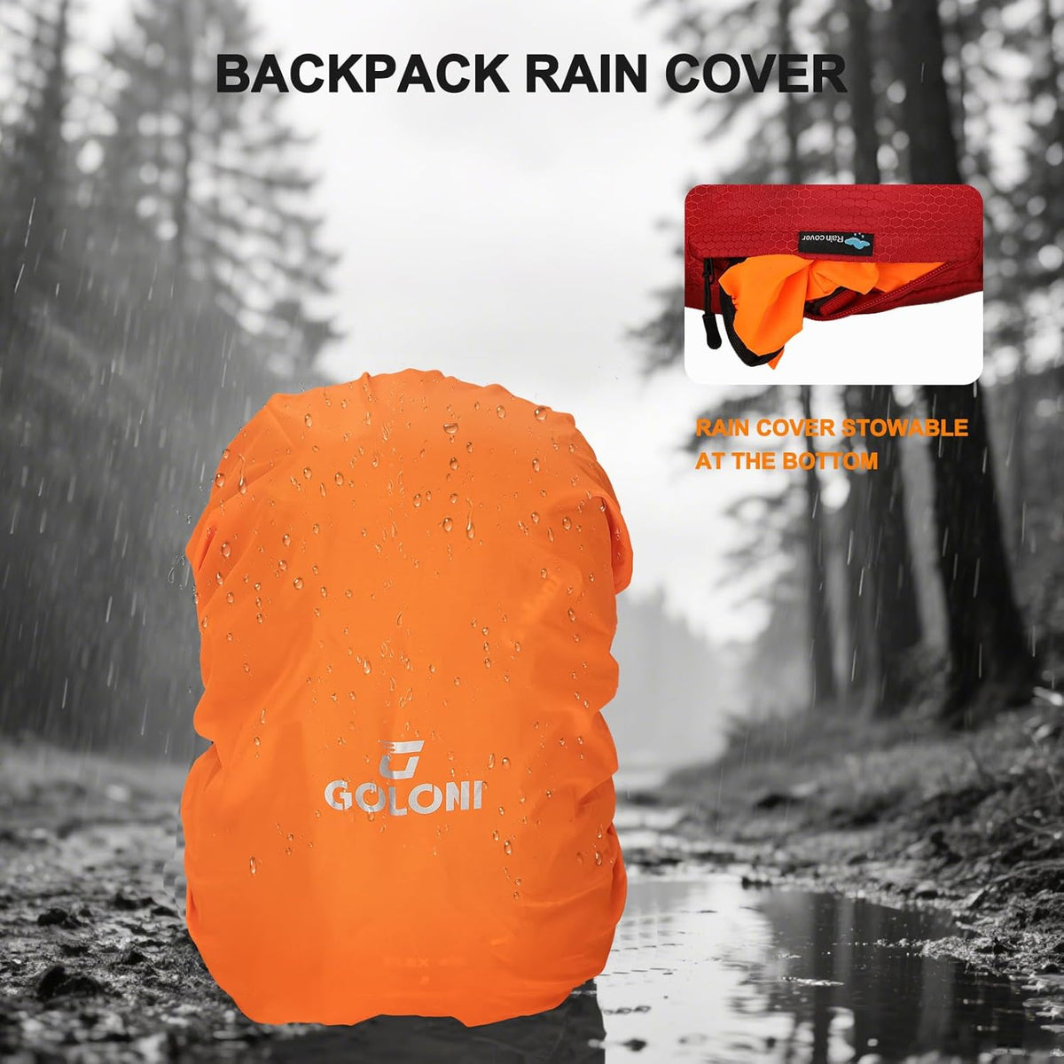 Goloni 45L Hiking Backpack Lightweight Foldable, Waterproof Camping Backpack with Rain Cover & Hiking Pole Mat Carrying System, Ergonomic Water Resistant Daypack for Trekking Travel Men Women Rose