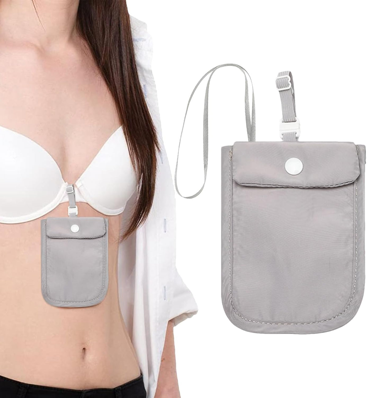 Invisible Washable Bra Bag – Small Storage Pouch, Nylon Underwear Holder | Ultra-Thin Travel Bag for Women, Close-Fitting Coin and Card Organizer, Convenient Hidden Design, Lightweight Portable