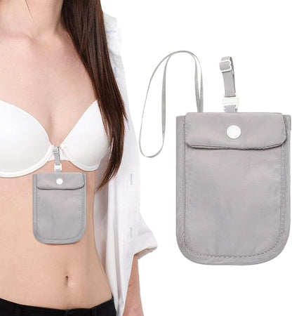 Invisible Washable Bra Bag – Small Storage Pouch, Nylon Underwear Holder | Ultra-Thin Travel Bag for Women, Close-Fitting Coin and Card Organizer, Convenient Hidden Design, Lightweight Portable