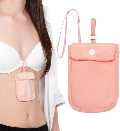Invisible Washable Bra Bag – Small Storage Pouch, Nylon Underwear Holder | Ultra-Thin Travel Bag for Women, Close-Fitting Coin and Card Organizer, Convenient Hidden Design, Lightweight Portable