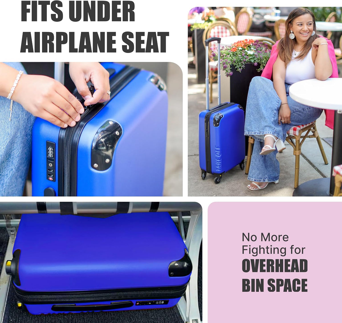 TAKE OFF Personal Item Suitcase 4.0 with Removable Wheels | Fits Spirit, Frontier & Allegiant 18x14x8 Sizer | Hardshell, TSA Lock, Under Seat Carry-On