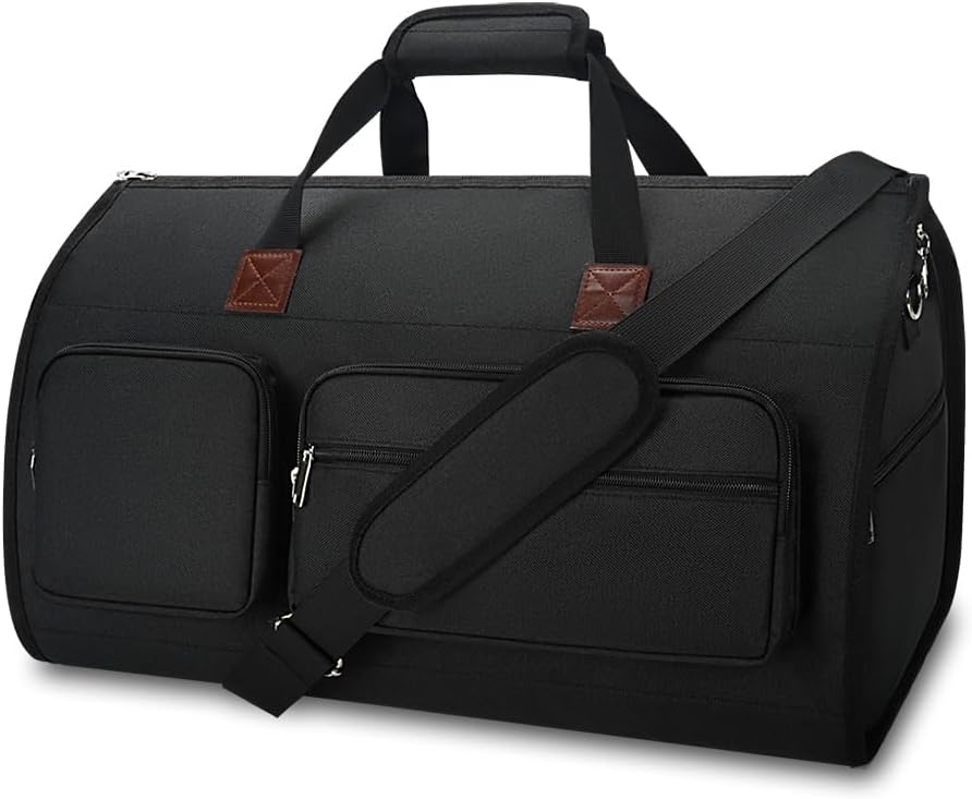 56L Convertible Garment Duffle Bag for Travel - Carry On Garment Bags with Shoe Compartment, Foldable Suit case for Business Trips, Weekends & Formal Occasions