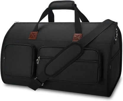 56L Convertible Garment Duffle Bag for Travel - Carry On Garment Bags with Shoe Compartment, Foldable Suit case for Business Trips, Weekends & Formal Occasions