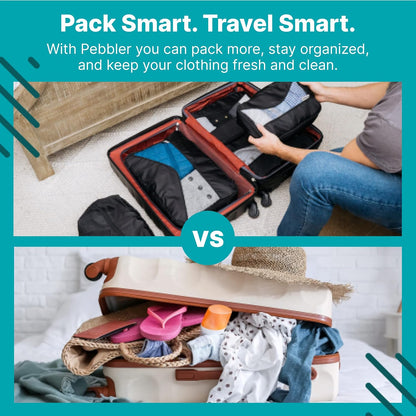 5 Piece Packing Cubes for Travel in Sizes (X-Large, Large, Medium, Small) | Organizers for Suitcases, Carry Ons, Duffle Bags, Backpacks, Moving | Bonus Laundry Bag