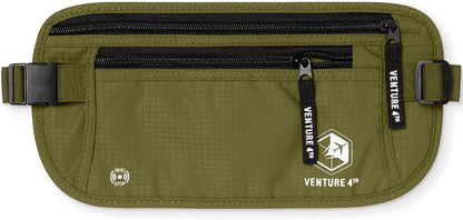 Money Belt for Travel – Slim Hidden Under-Clothes RFID Blocking Anti-Theft Passport Holder & Travel Wallet Pouch for Men & Women to Protect Cash, Cards & Documents (Black)