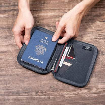 Passport Holder & Travel Wallet with RFID Blocking - Premium Document Organizer Case for Men and Women - Multiple Card Slots, Holds Passports, Cards, Tickets, ID, Cash Holder(Black)