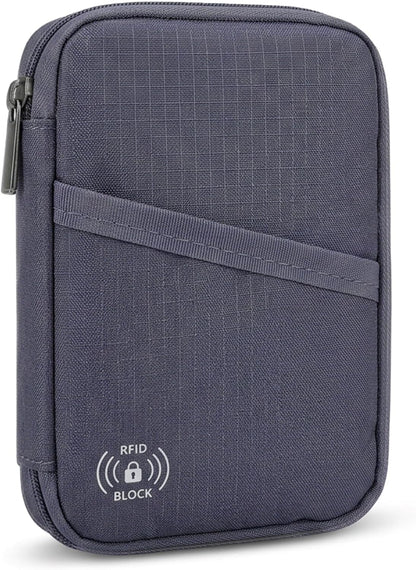 Passport Holder & Travel Wallet with RFID Blocking - Premium Document Organizer Case for Men and Women - Multiple Card Slots, Holds Passports, Cards, Tickets, ID, Cash Holder(Black)