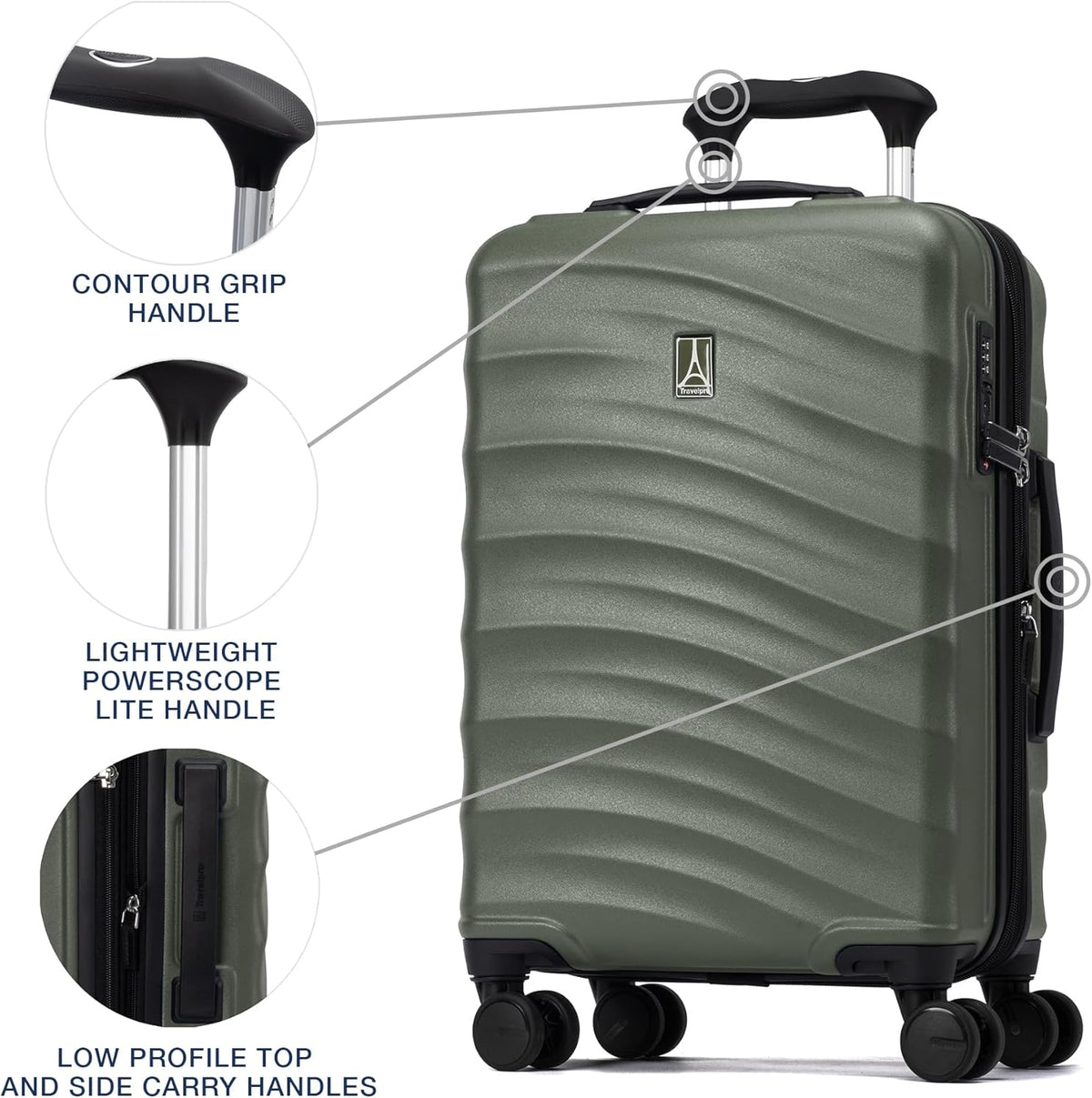 Maxlite Air V2 Hardside Expandable Carry on Luggage, 8 Spinner Wheels, Lightweight Hard Shell Suitcase, TSA lock, Slate Green, Compact Carry On 19-Inch