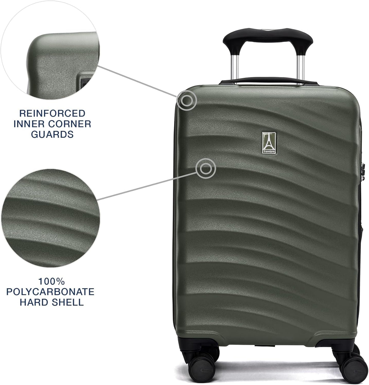 Maxlite Air V2 Hardside Expandable Carry on Luggage, 8 Spinner Wheels, Lightweight Hard Shell Suitcase, TSA lock, Slate Green, Compact Carry On 19-Inch